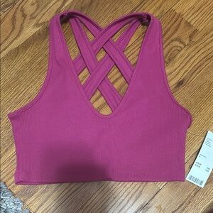 Pink Crisscross Crop Top